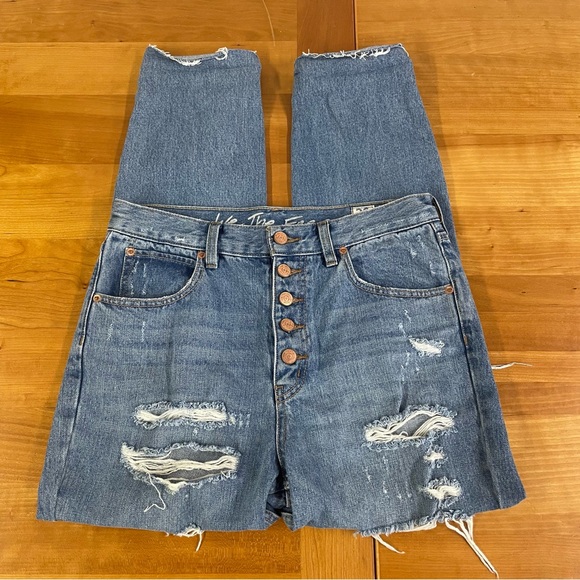 We the Free Urban Outfitters regular high rise button fly distressed jeans 28 - Picture 6 of 14